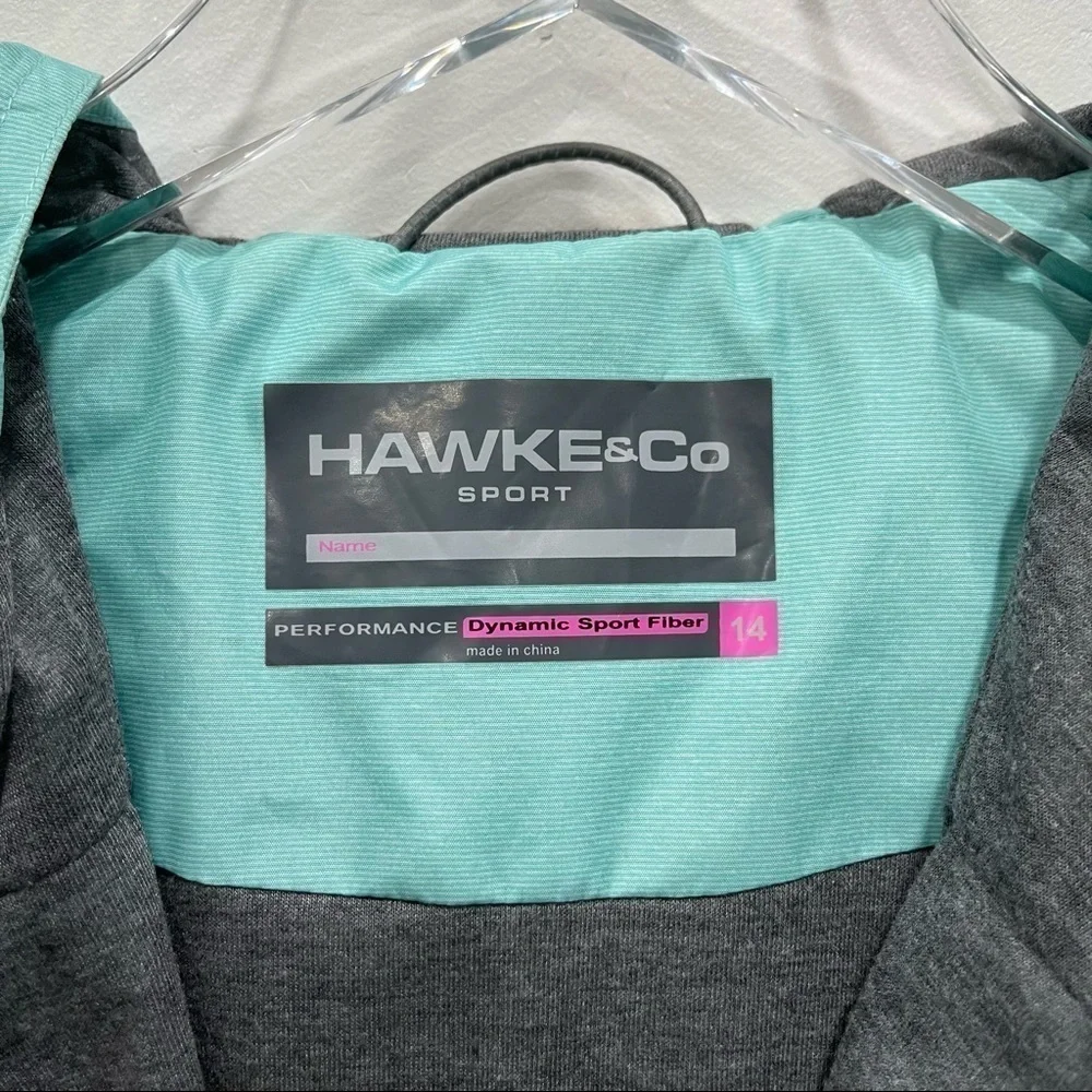 Hawke & Co Hooded Rain Jacket Windbreaker Full-Zip Girls Kids 14 Outdoor Sporty
